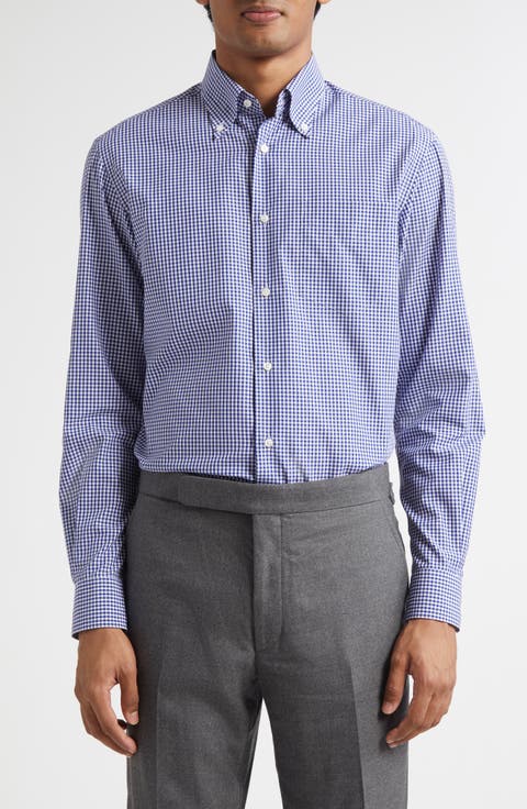 Cameron Gingham Check Cotton Button-Down Shirt