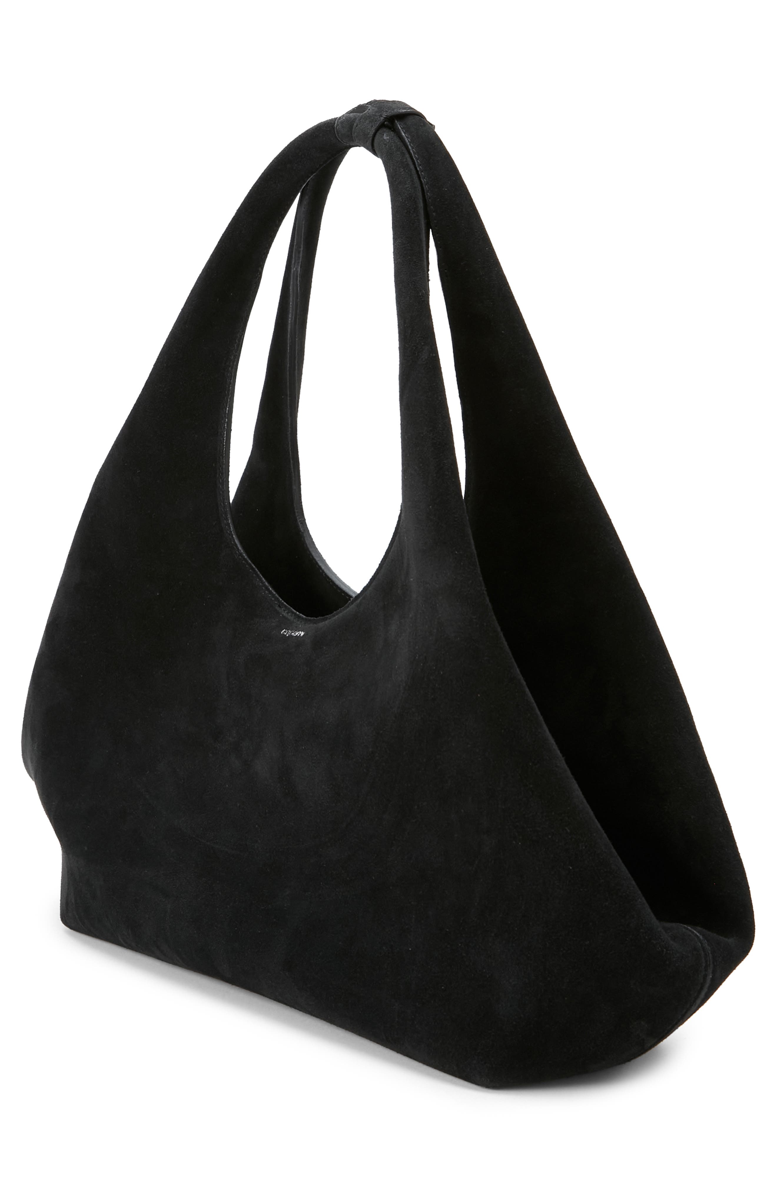 Coperni Folded Suede Tote, Alternate, color, Black Black