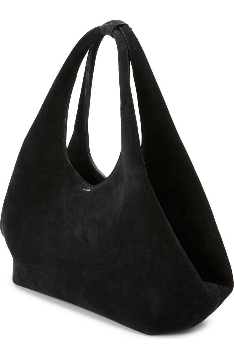 Coperni Folded Suede Tote, Alternate, color, Black Black
