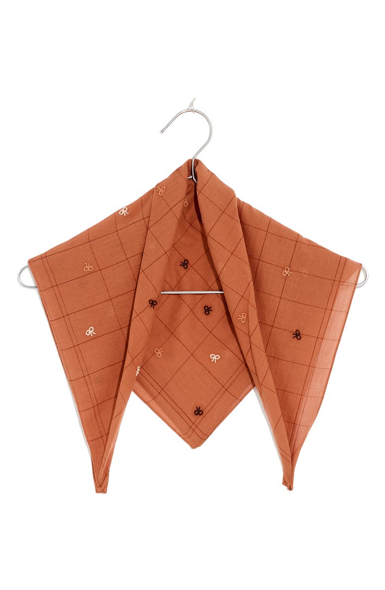 Madewell Bow Embroidered (Re)sourced Cotton Bandana, Alternate, color,