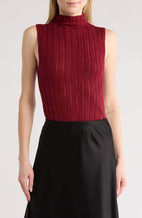 Krissy Wool Blend Cable Knit Sweater Top