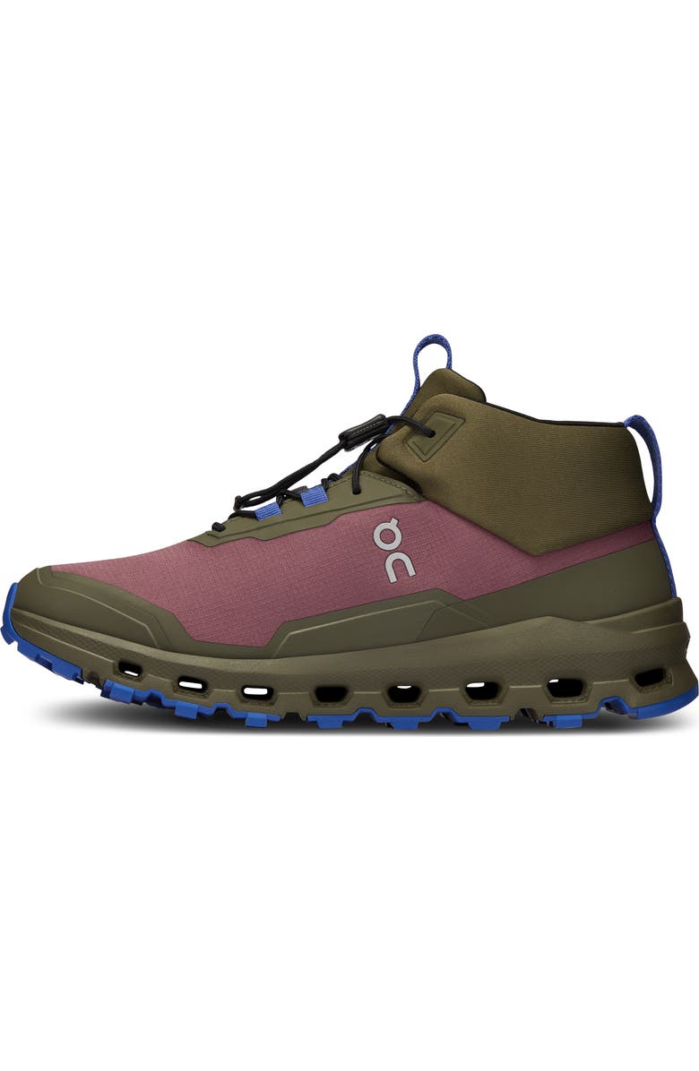 On Kids' Cloudhero Mid Waterproof Sneaker, Alternate, color, Cherry/Olive