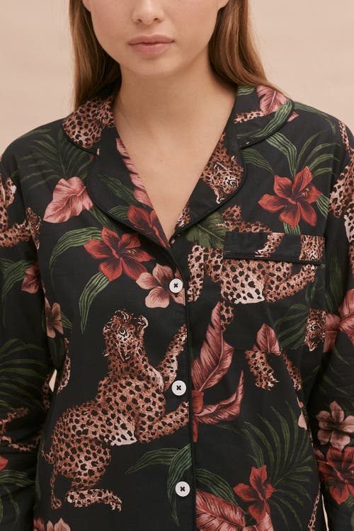 Desmond & Dempsey Signature Pajama Set In Black