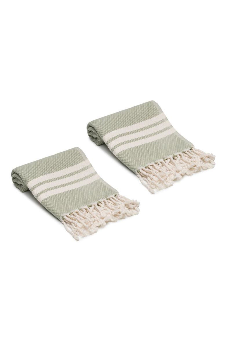 Newport Turkish Cotton Hand & Kitchen Towel Bundle, Alternate, color, Sage Green