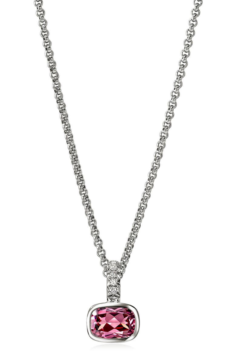 Rhodalite & Diamond Pendant Necklace, Main, color, RHODALITE