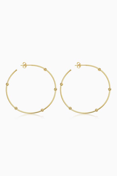 14K Yellow Gold Bari Hoops