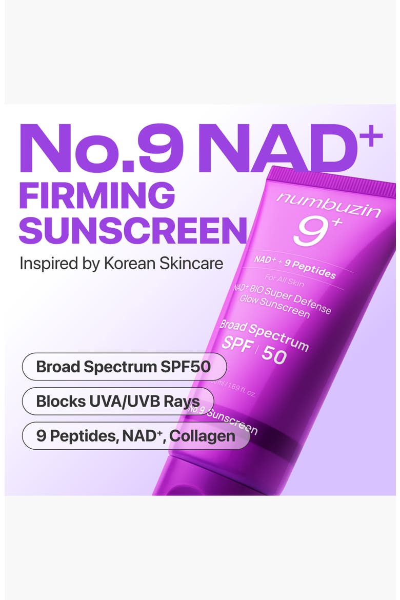 No.9 NAD+ 9 Peptides Broad Spectrum Sunscreen SPF 50, Alternate, color, NO COLOR