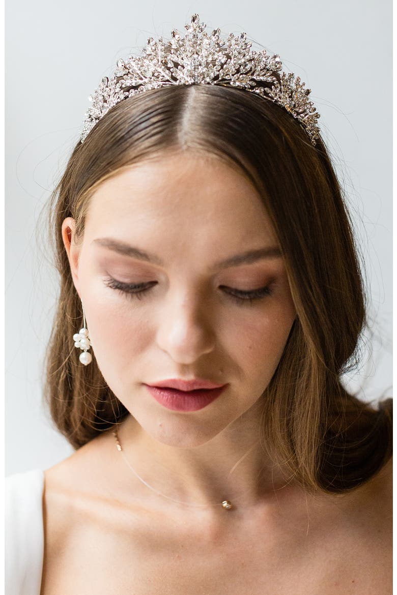 Karissa Crystal Crown (Nordstrom Exclusive), Main, color, SILVER