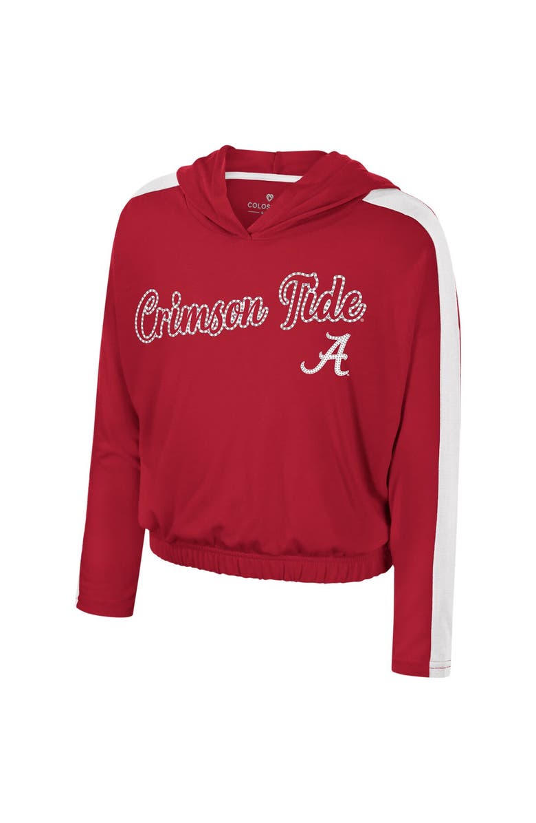 COLOSSEUM Girls Youth Colosseum Crimson Alabama Crimson Tide Illumination Long Sleeve Hoodie T-Shirt, Alternate, color,