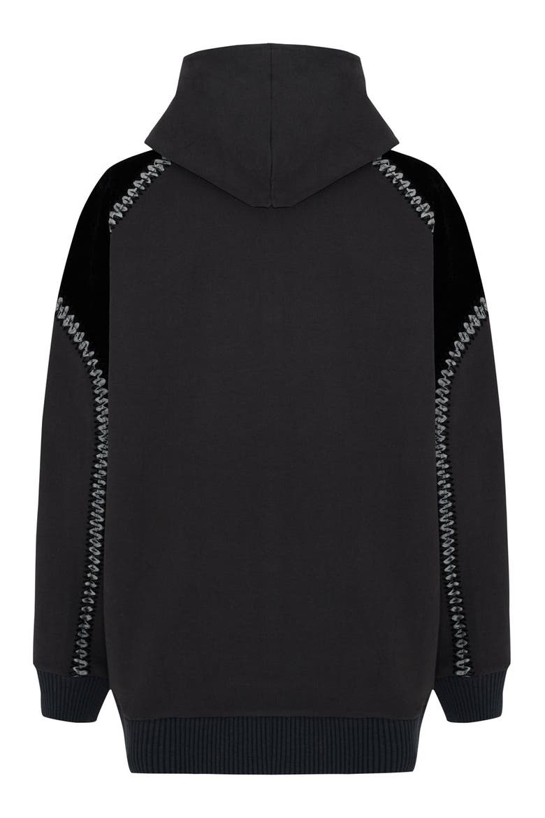 Cotton Zipper Hoodie, Alternate, color, Black