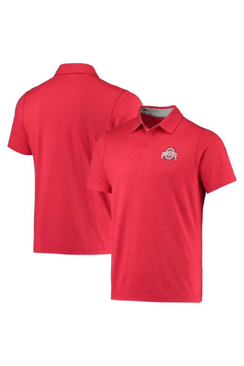 Men's Columbia Scarlet Ohio State Buckeyes Tech Trail Omni-Shade Polo, Main, color, Scarlet