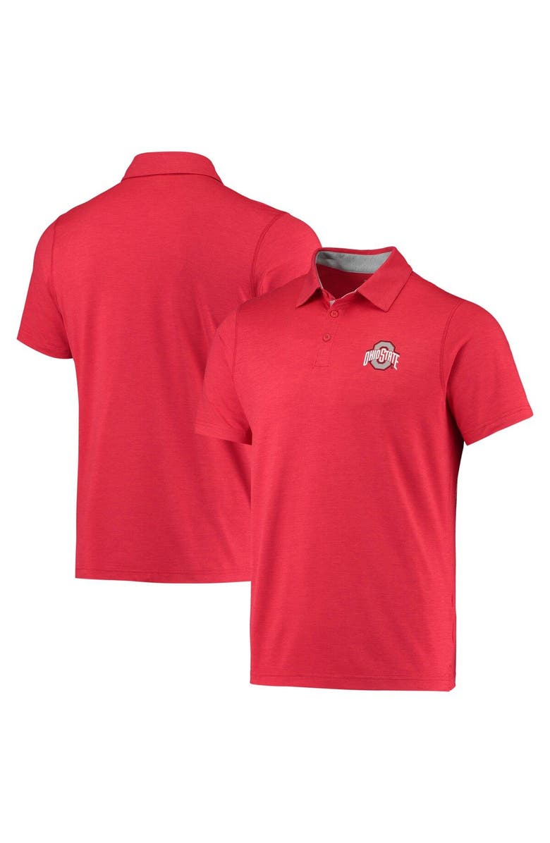 Columbia Men's Columbia Scarlet Ohio State Buckeyes Tech Trail Omni-Shade Polo, Main, color, Scarlet