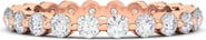 HauteCarat Lab Grown Diamond Single Prong Eternity Band Ring