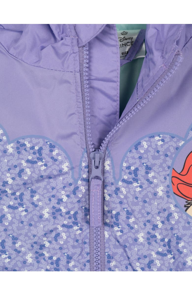 Disney The Little Mermaid Princess Ariel Cosplay Hooded Windbreaker Jacket, Alternate, color, Ariel Lavender Mint