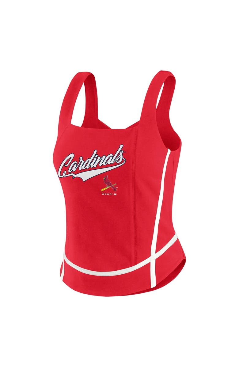 WEAR by Erin Andrews Women's WEAR by Erin Andrews Red St. Louis Cardinals Square Neck Tank Top, Alternate, color, Red