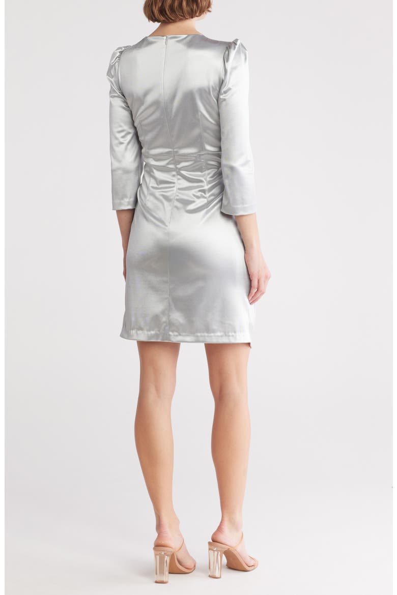 Knotted Velour Sheath Dress, Alternate, color, SILVER