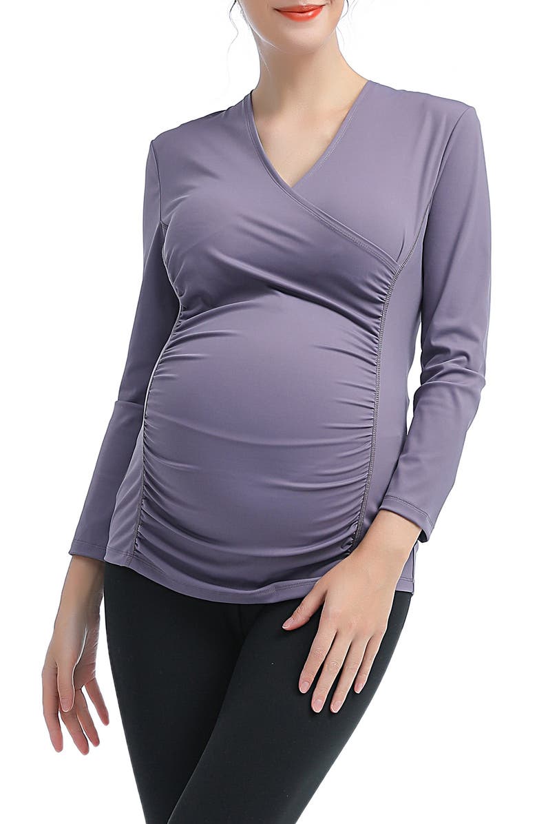 Kimi and Kai Essential Active Maternity/Nursing Top, Main, color, Lavender