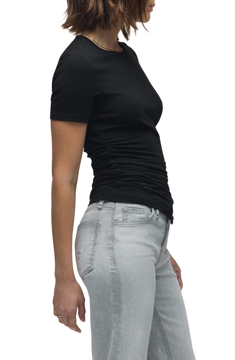 Hudson Jeans Ruched Crewneck Stretch Cotton T-Shirt, Alternate, color,