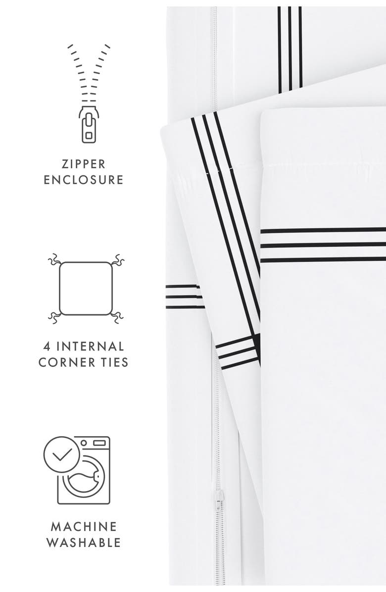 HOMESPUN Premium Ultra Soft Grid 3-Piece Duvet Cover Set, Alternate, color, Gray