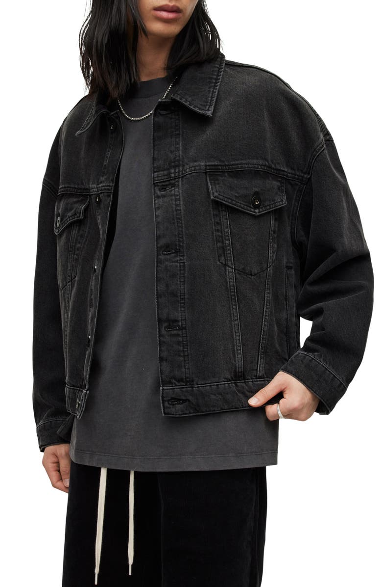 AllSaints Avets Nonstretch Denim Trucker Jacket, Main, color,