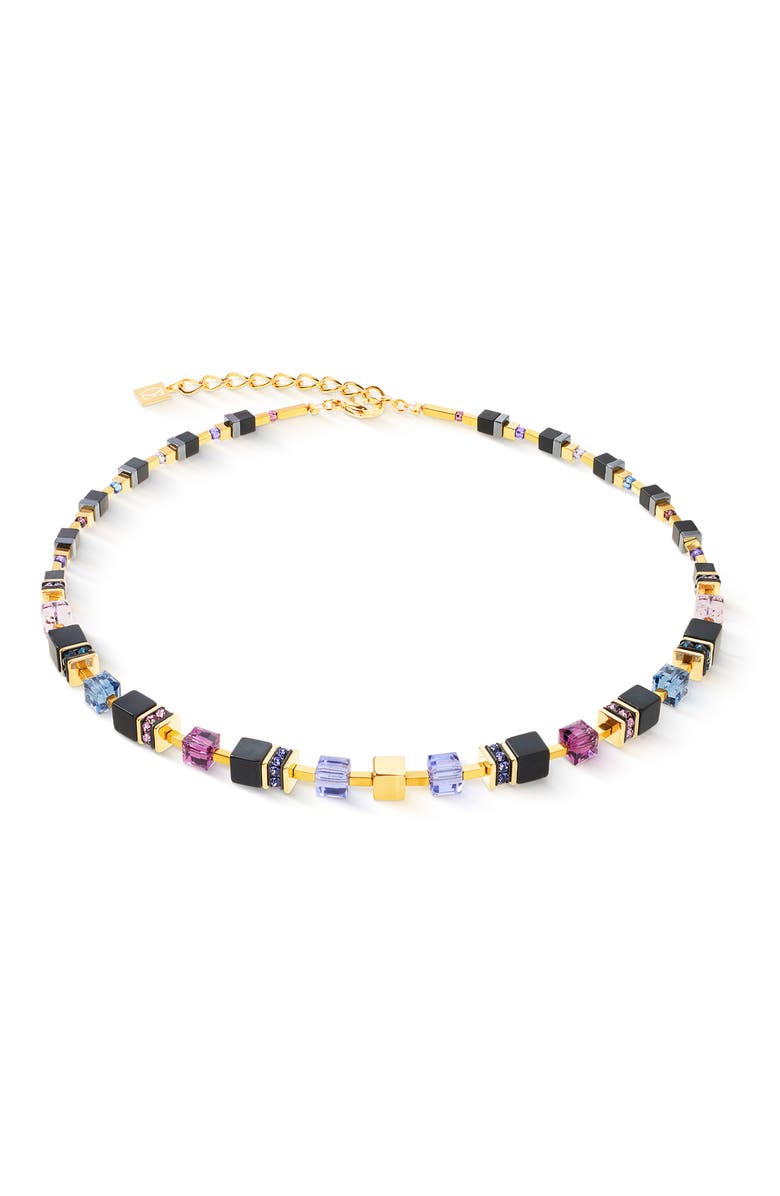 COEUR DE LION Geocube Precious Classic Gold Necklace, Main, color, Blue Moon