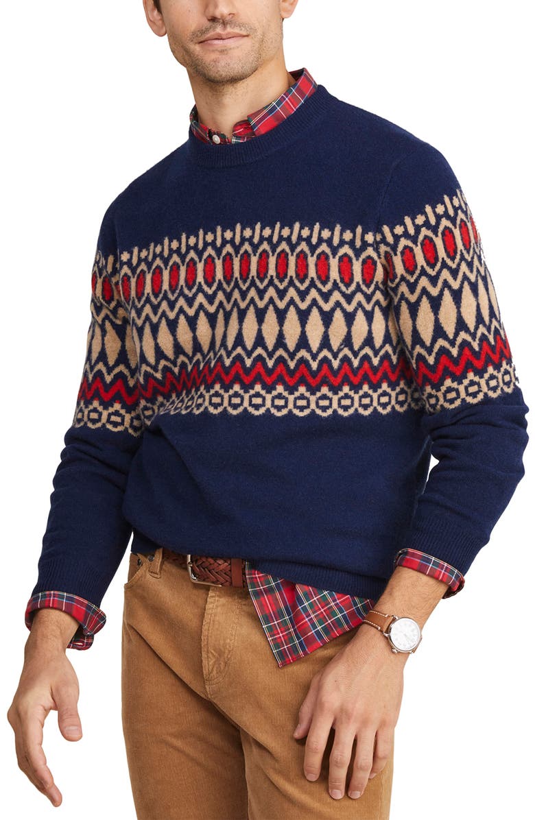 vineyard vines Heritage Fair Isle Wool Crewneck Sweater, Main, color,