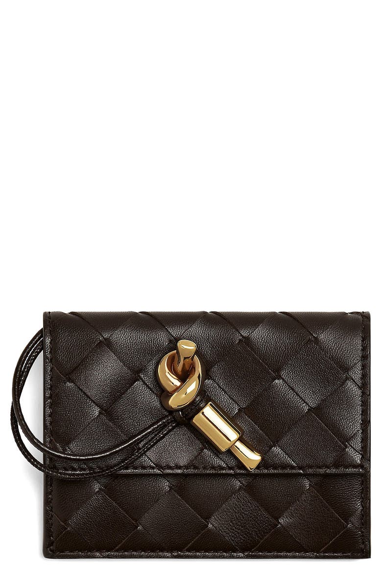 Bottega Veneta Andiamo Intrecciato Leather Slim Card Case, Main, color, 2190 Fondant-M Brass
