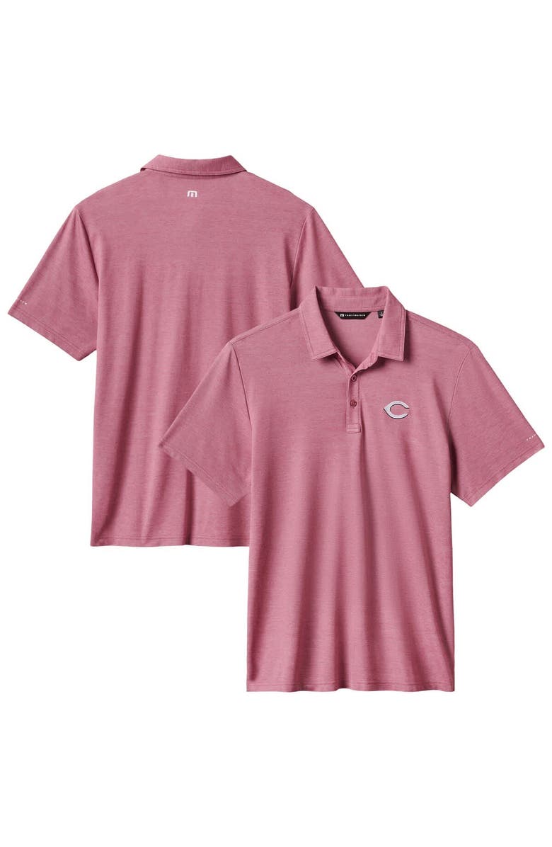 TravisMathew Men's TravisMathew Heather Red Cincinnati Reds Playoff Pitch Polo, Alternate, color, Heather Red