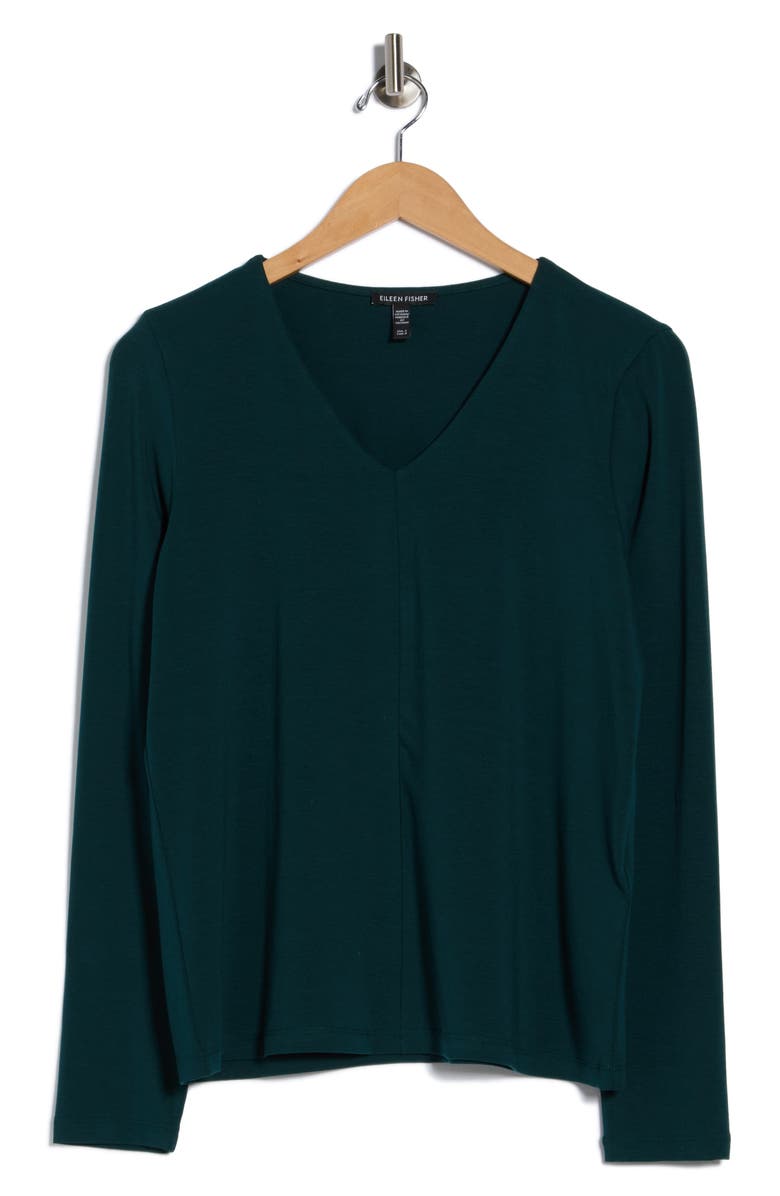 Eileen Fisher Long Sleeve V-Neck Top, Alternate, color,