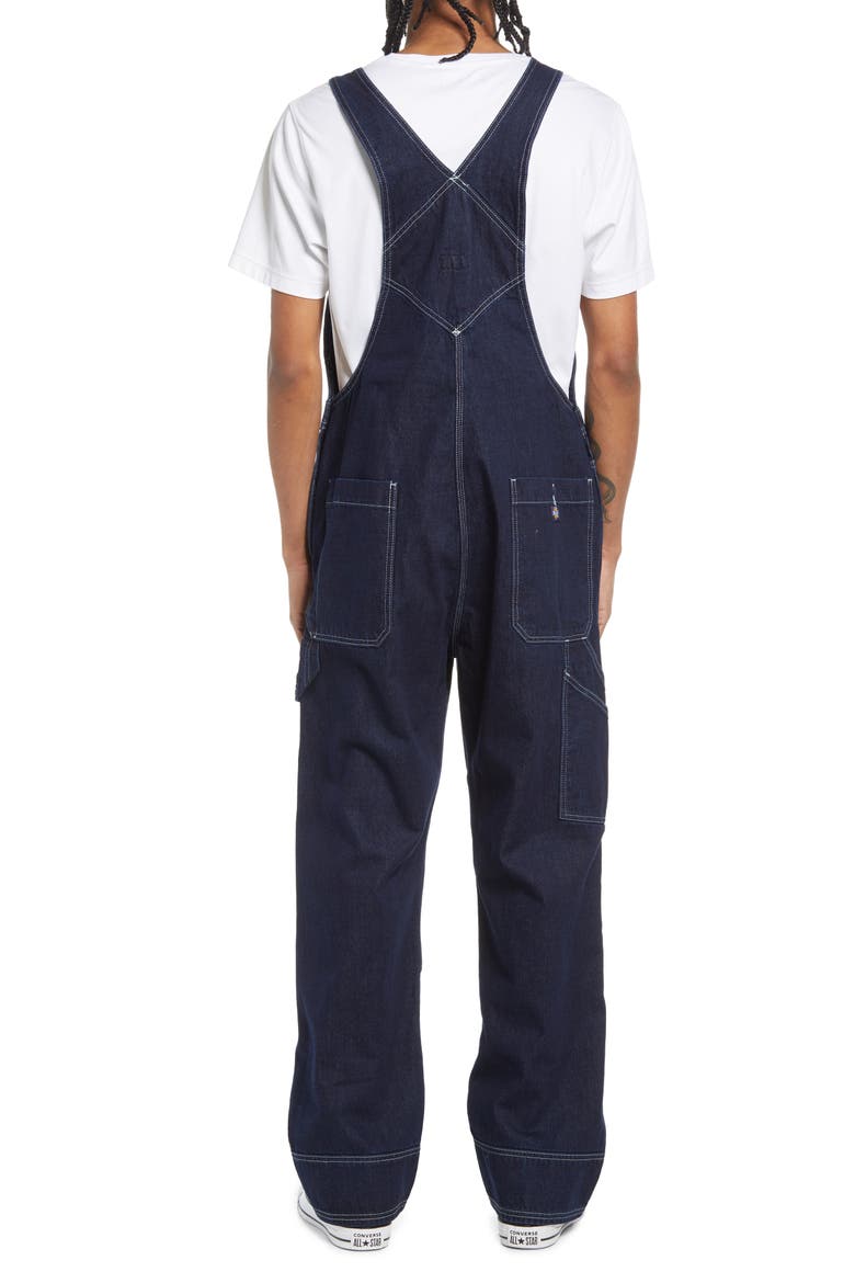 Men's R2R Denim Bib Overalls, Alternate, color, RINSED INDIGO BLUE