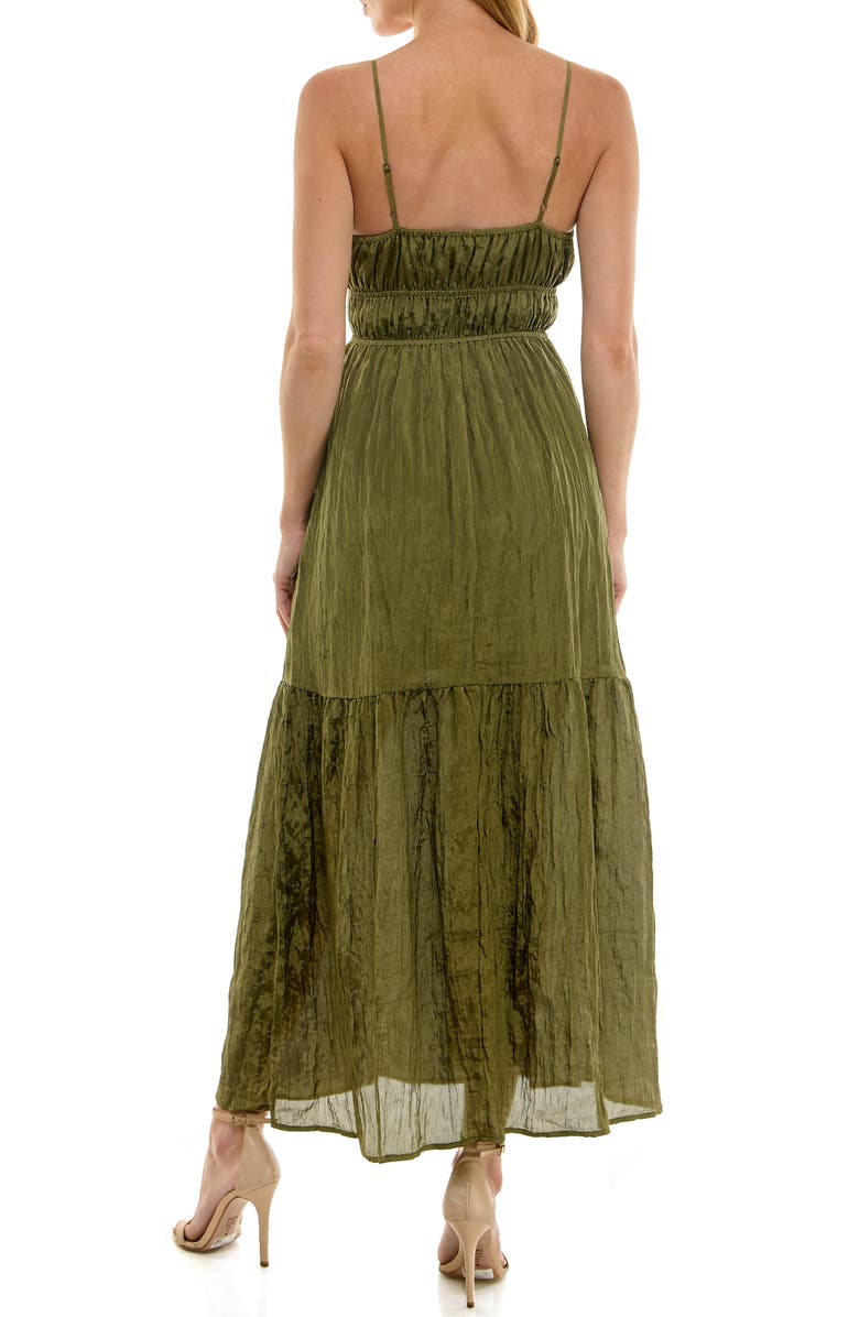 Socialite Cami Empire Waist Tiered Maxi Dress, Alternate, color, Moss