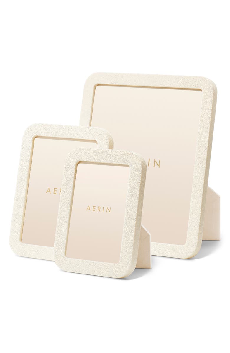 Aerin Classic Faux Shagreen Cream Frame, Alternate, color, Cream