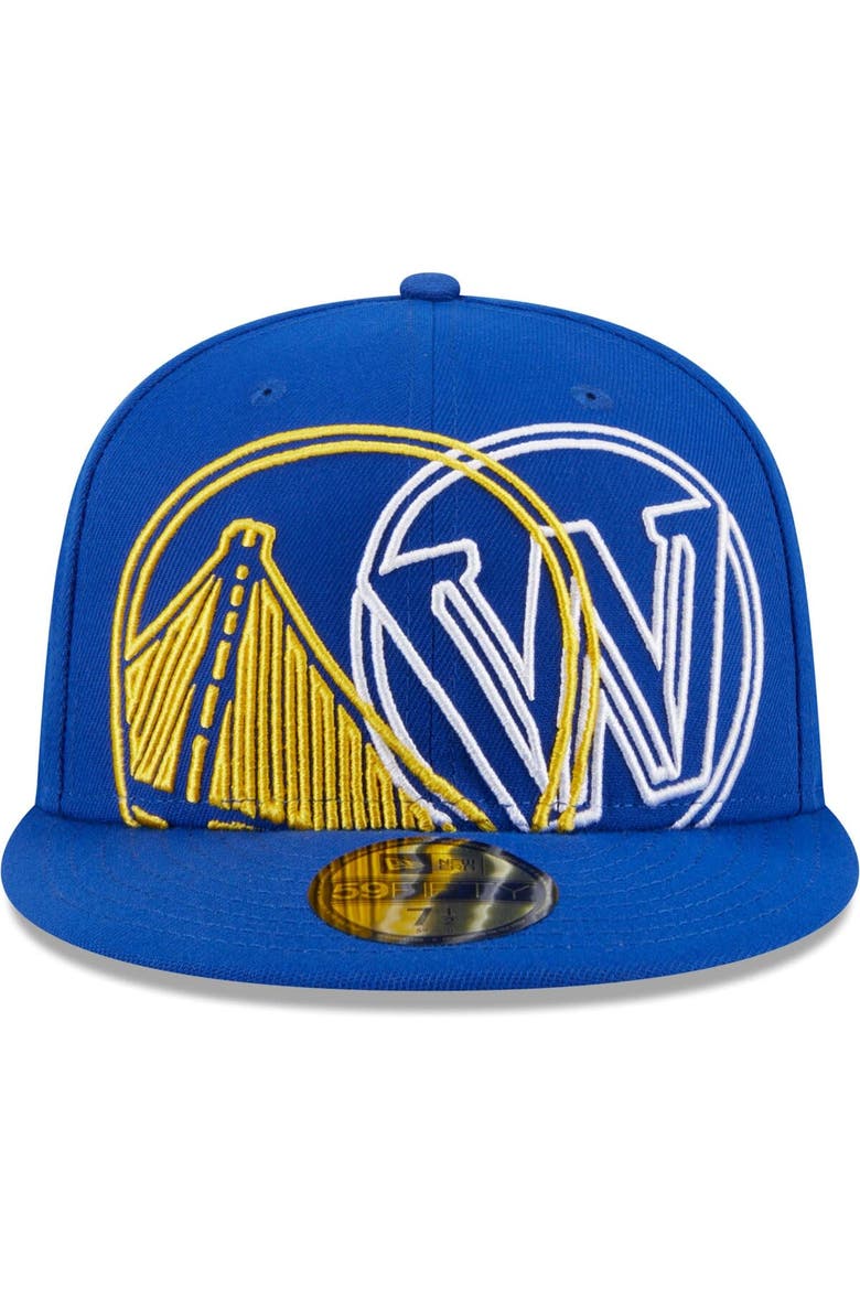 Men's New Era  Royal Golden State Warriors Game Day Hollow Logo Mashup 59FIFTY Fitted Hat, Alternate, color, Royal