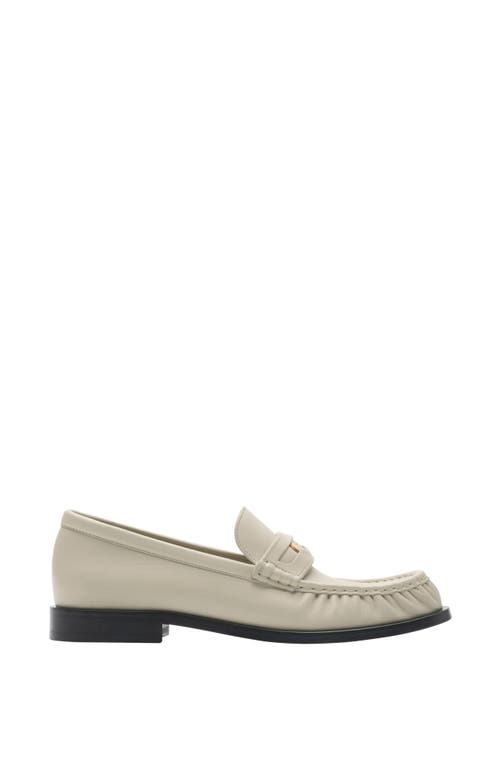 Burberry Cadet Grained Calf Leather Penny Loafers In Neutral