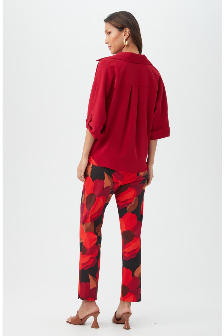 Otto Faux Wrap Top, Alternate, color, ROSELLE RED