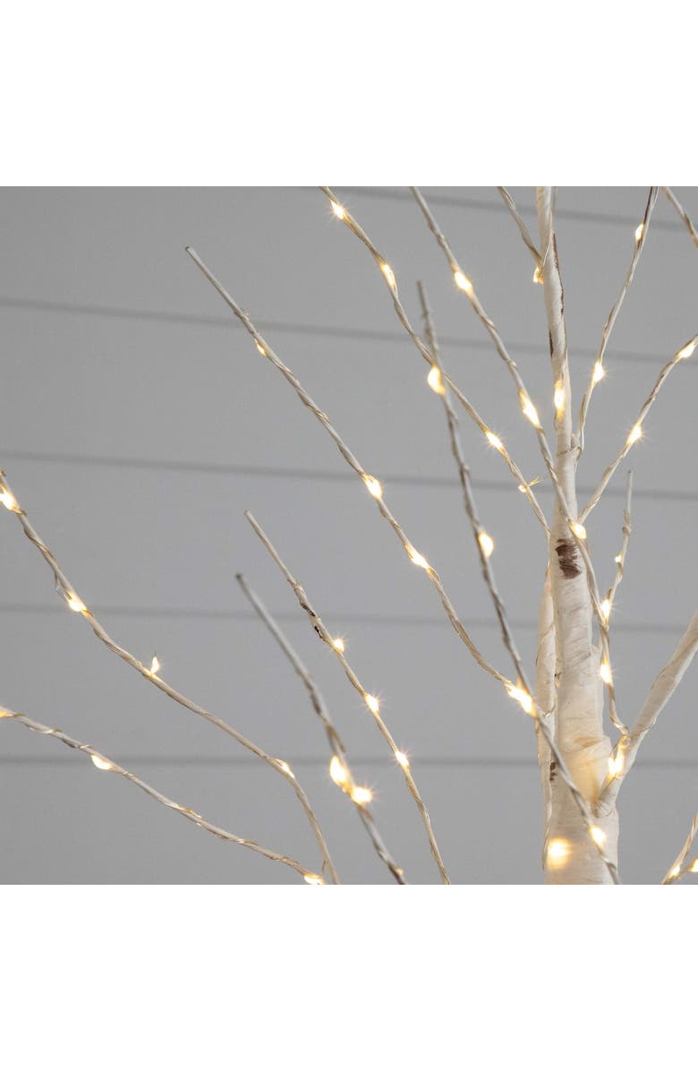 NEARLY NATURAL 3-ft Pre-Lit Artificial White Birch Tree with 120 Warm White LED Lights, Alternate, color, White