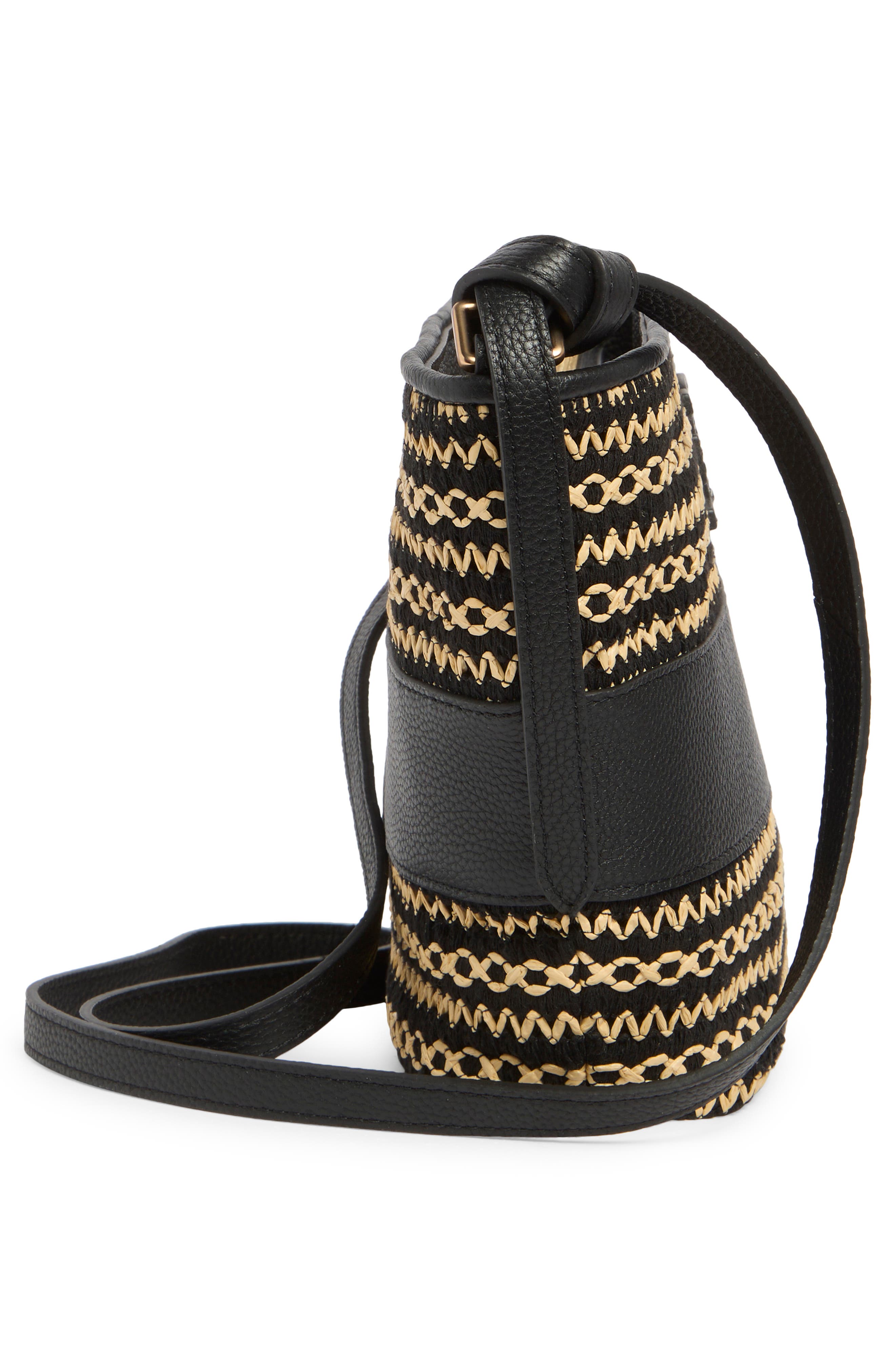Sam Edelman Khiara Espadrille Fan Crossbody Bag, Alternate, color, Black