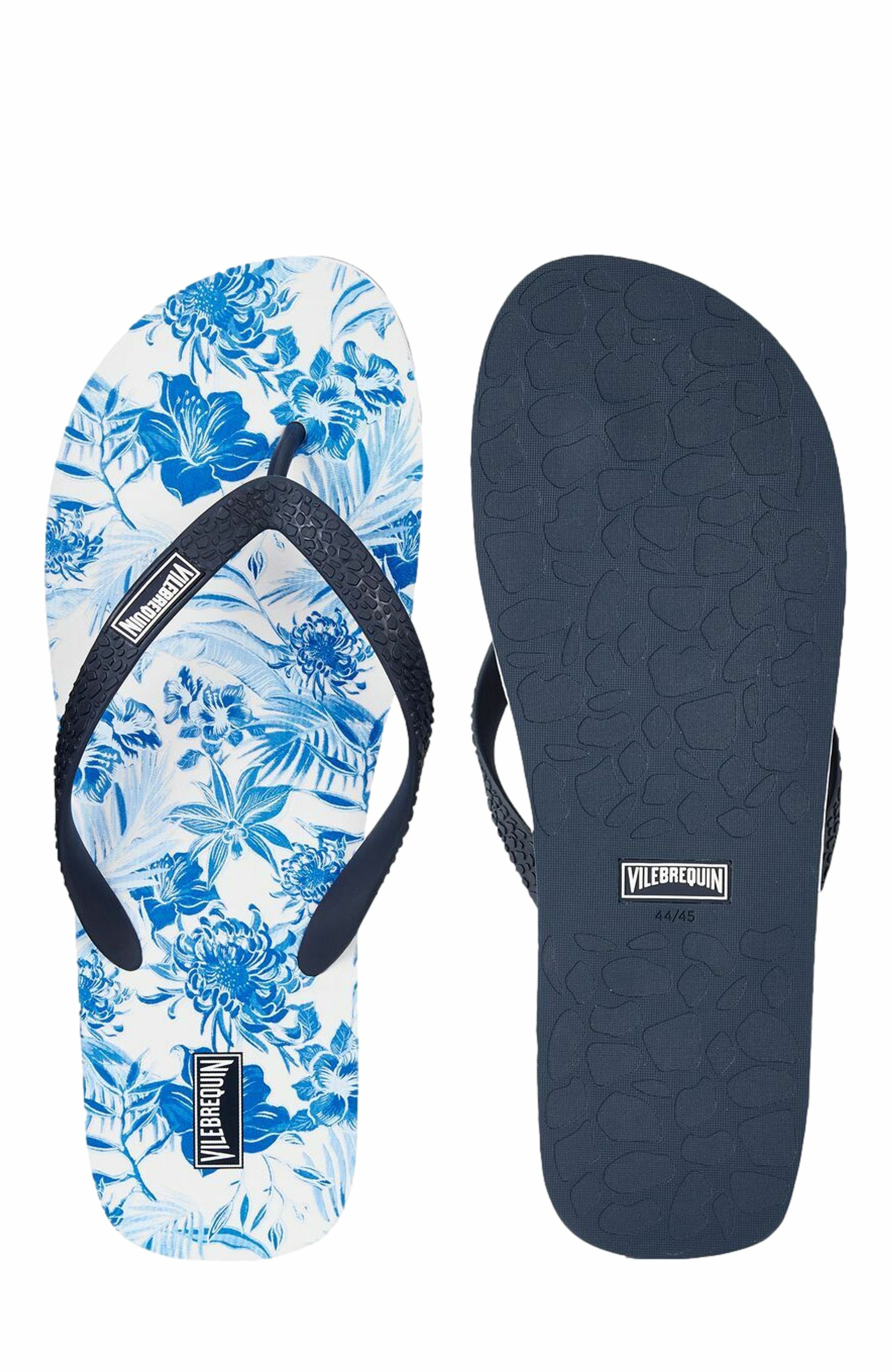 Vilebrequin Men's Tahiti Flowers Flip Flops, Alternate, color, Blanc