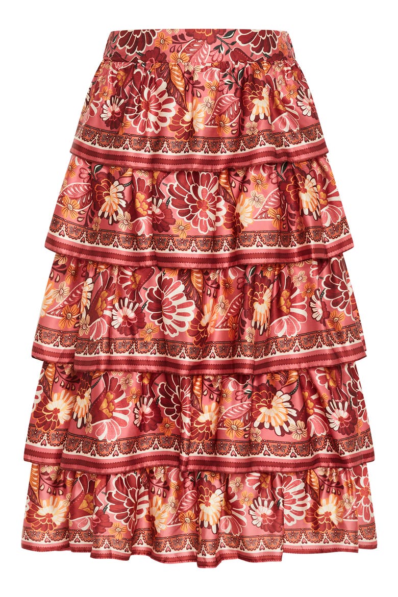 Allie Floral Tiered Skirt, Alternate, color, ROSE PRINT