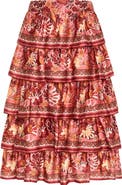 City Chic Allie Floral Tiered Skirt