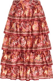 City Chic Allie Floral Tiered Skirt