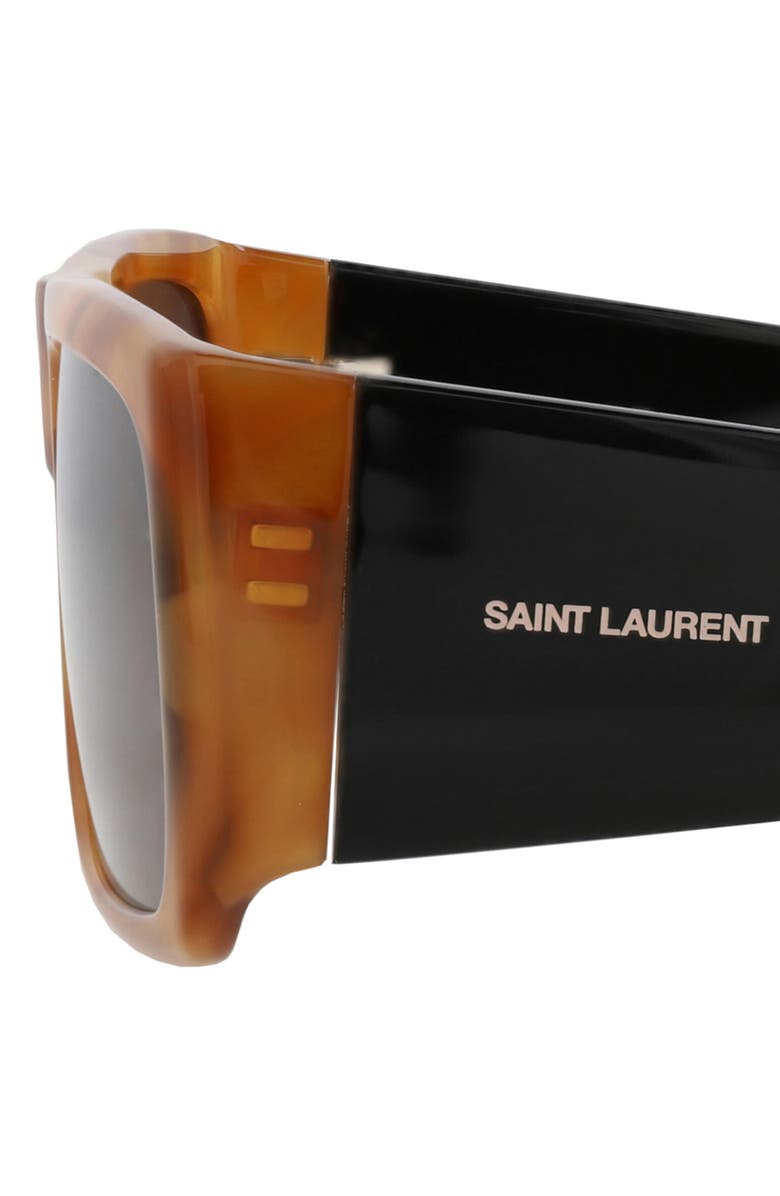 Saint Laurent 58mm Rectangular Sunglasses, Alternate, color, Havana Black