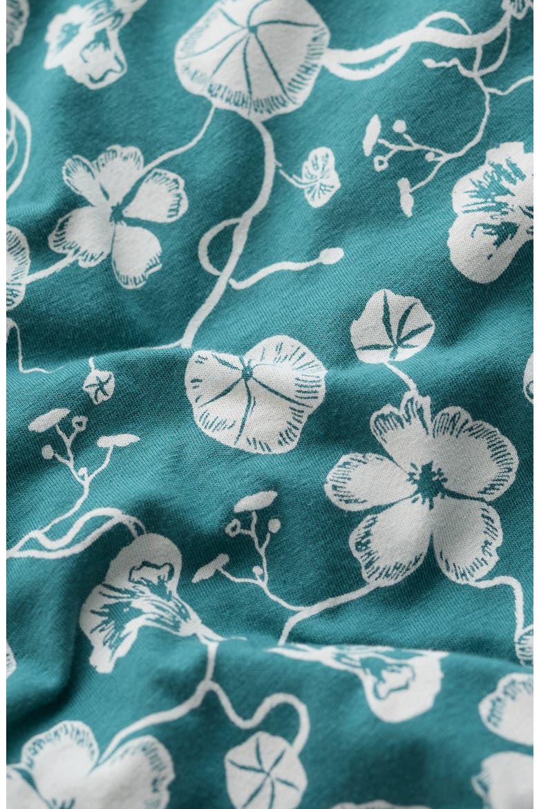 April Stretch Organic Cotton Fit & Flare Dress, Alternate, color, NASTURTIUM PRESS ESTUARY