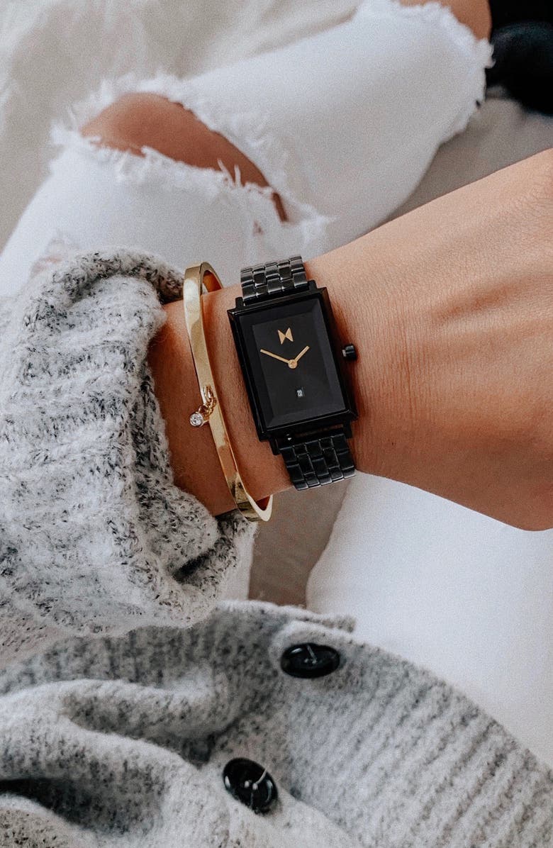 MVMT WATCHES MVMT Signature Square Caviar Bracelet Watch, 24mm, Alternate, color, 