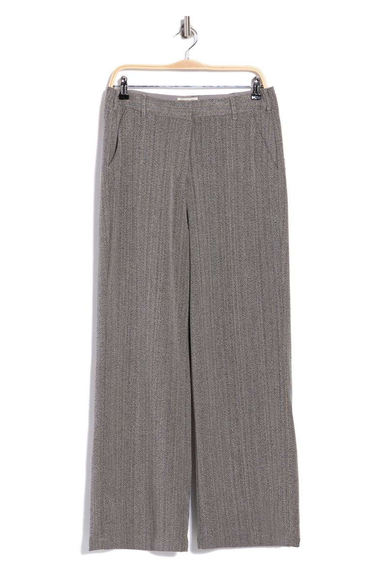 Pinstripe Wide Leg Pleat Front Trousers, Main, color, CHARCOAL/ BRONZE PINSTRIPE