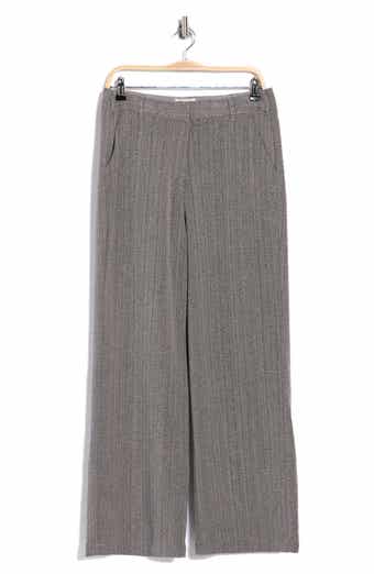 Pinstripe Wide Leg Pleat Front Trousers