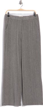 MAX STUDIO Pinstripe Wide Leg Pleat Front Trousers