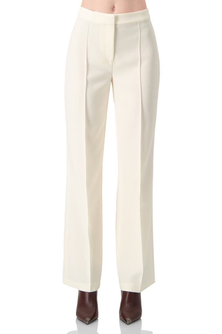 Straight-Leg Tailored Trousers in Natural Tone, Main, color, Natural