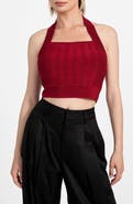 GUESS Sofie Rib Crop Halter Top