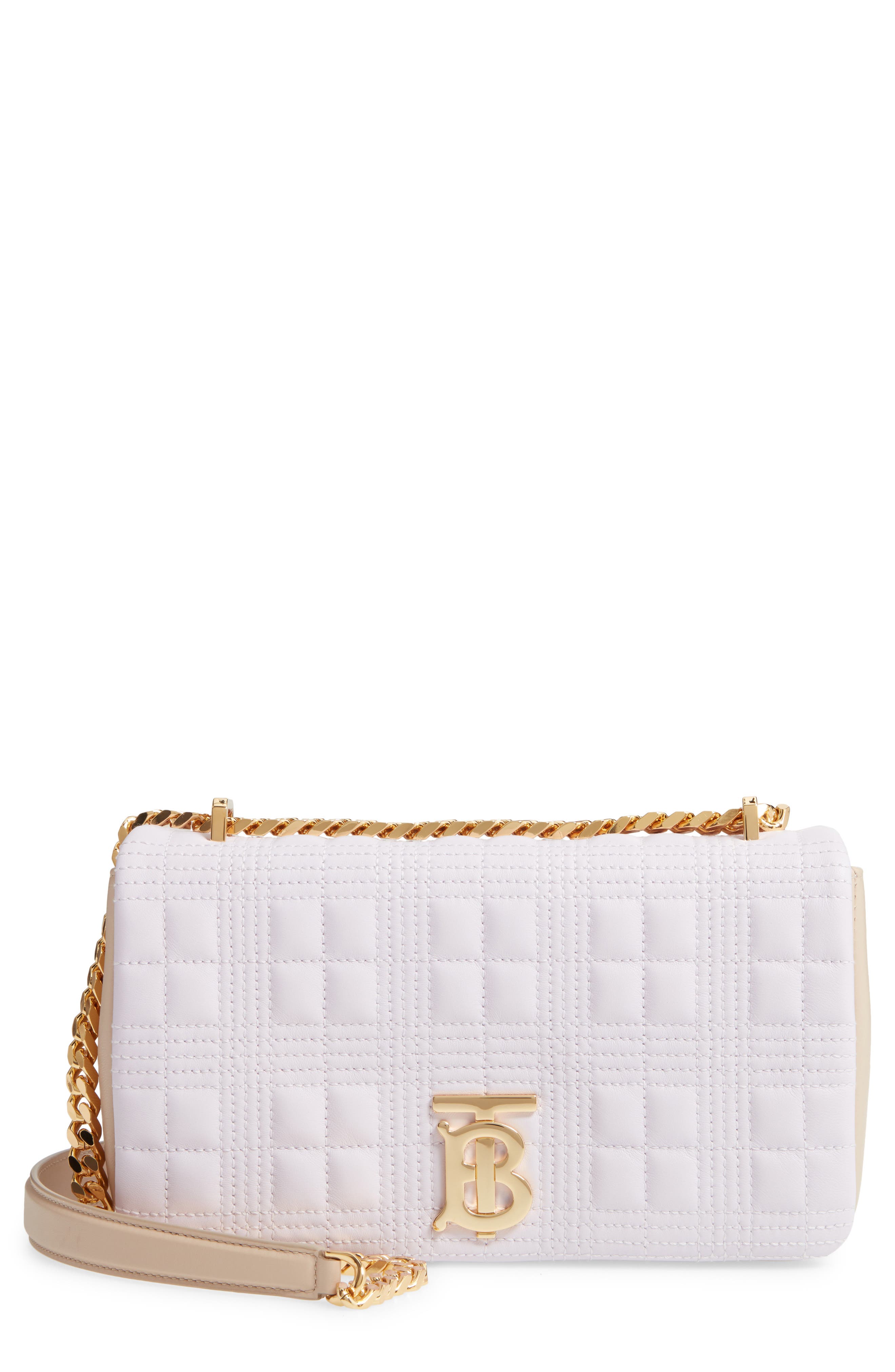 Burberry Small Lola Quilted Two-Tone Lambskin Bag, Main, color, 